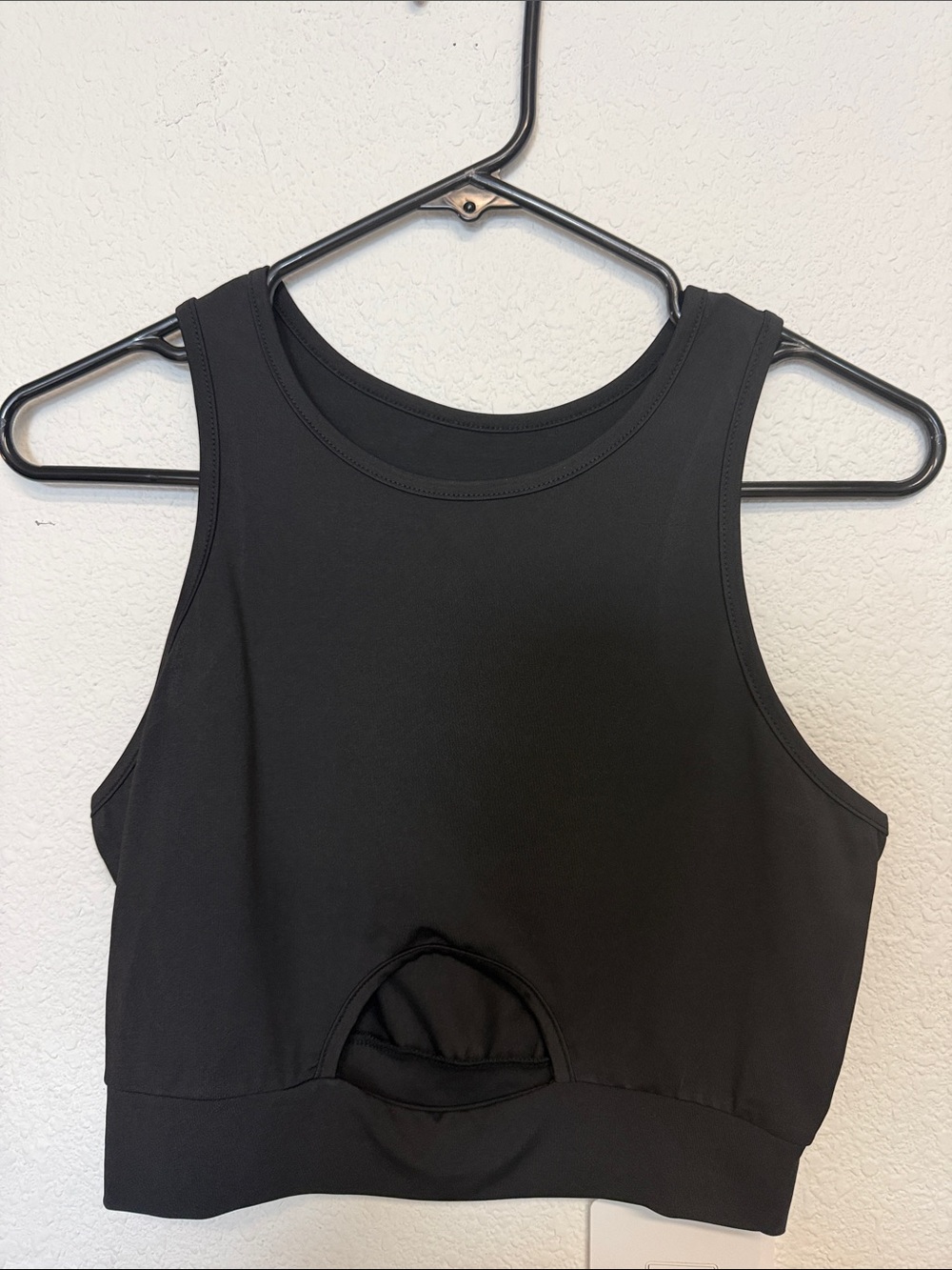 SHEIN Black Cropped Athletic Tank with Racer Back